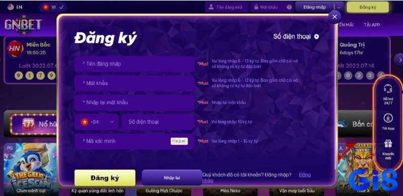Cách đăng ký tài khoản Gn bet