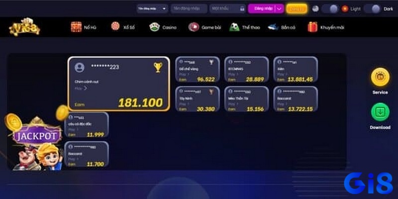 Kho trò chơi hấp dẫn tại cổng game Vi68
